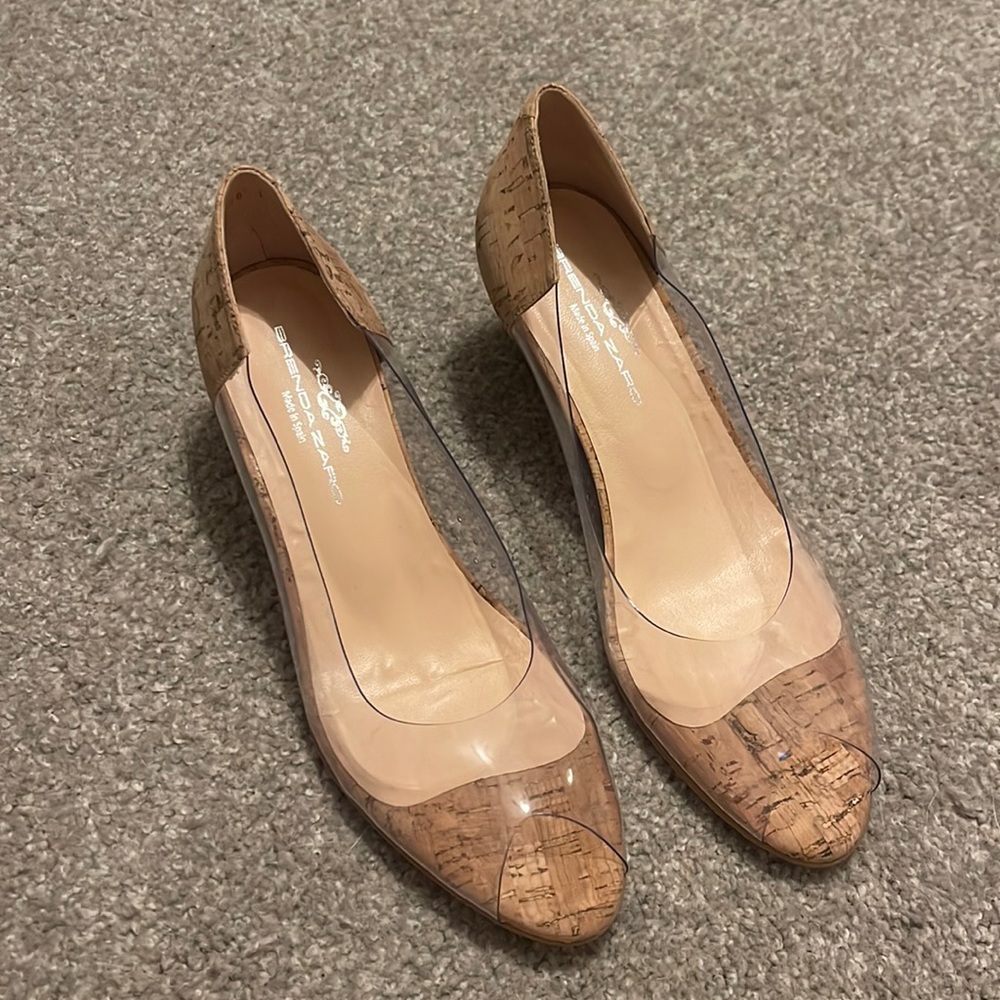 Brenda Zaro Clear and Cork Wedge